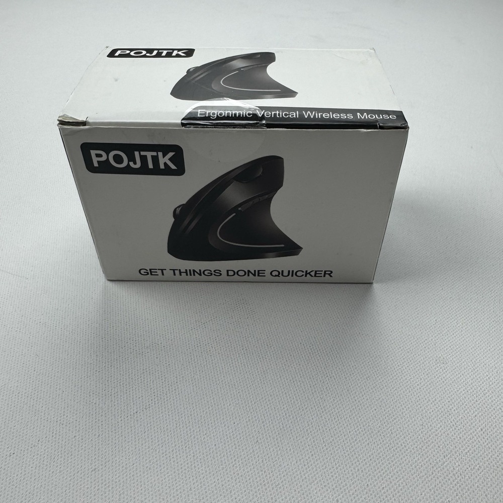 POJTK Black Ergonomic Mouse Wireless Bluetooth